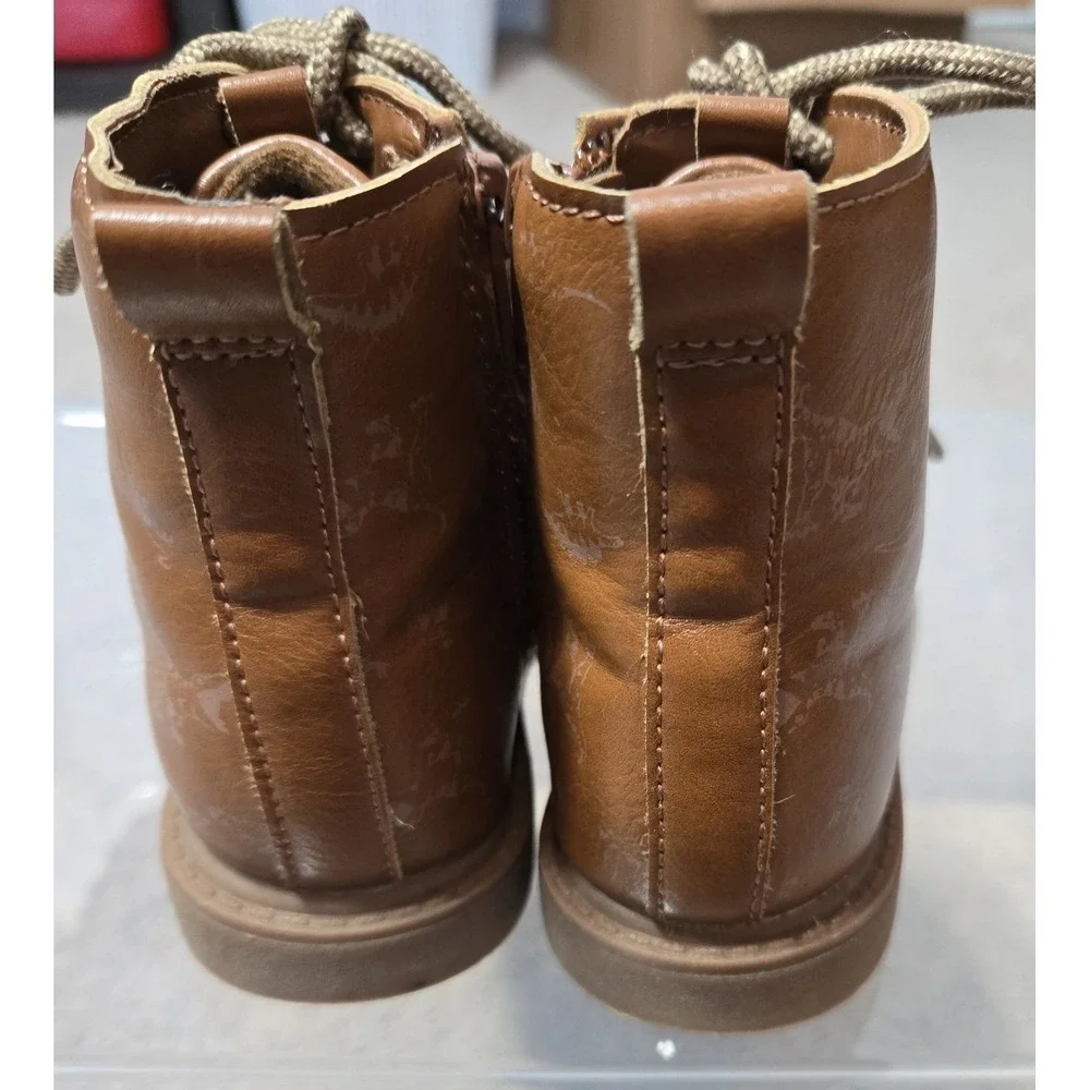 Carter's Boys‎  Boots with Dinosaur designs Size 8 light Brown with Tan